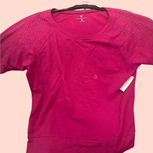 New York & Company Fuchsia Embellished Sweatshirt